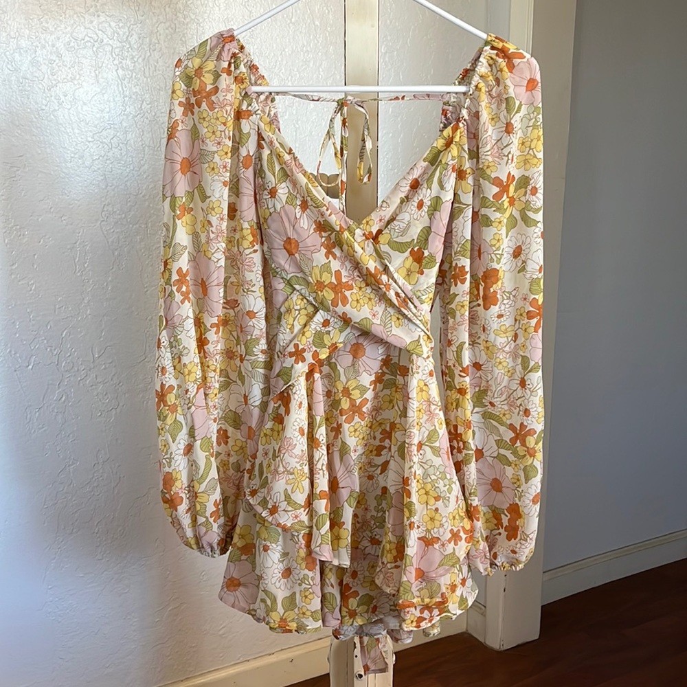 Fashion Nova Retro Floral Romper